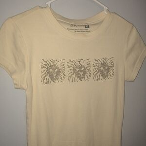 Vintage Ann Klein Pale Yellow Tee Sm.